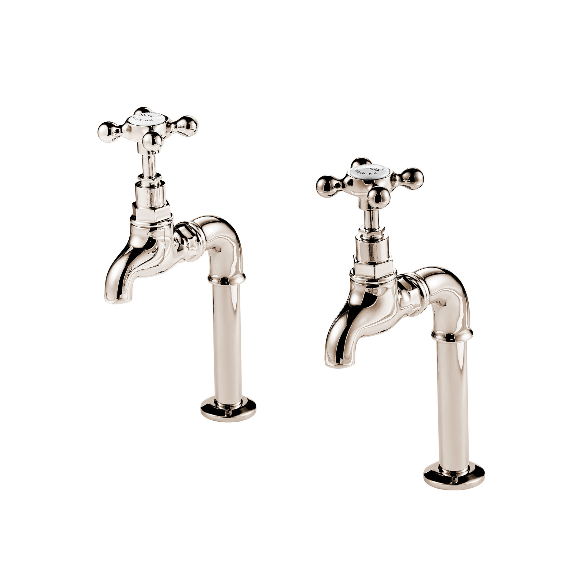Barber Wilsons 6" Deck and Wall Mounted Bib Taps with Crosshead - Regent 260, 1890's Style