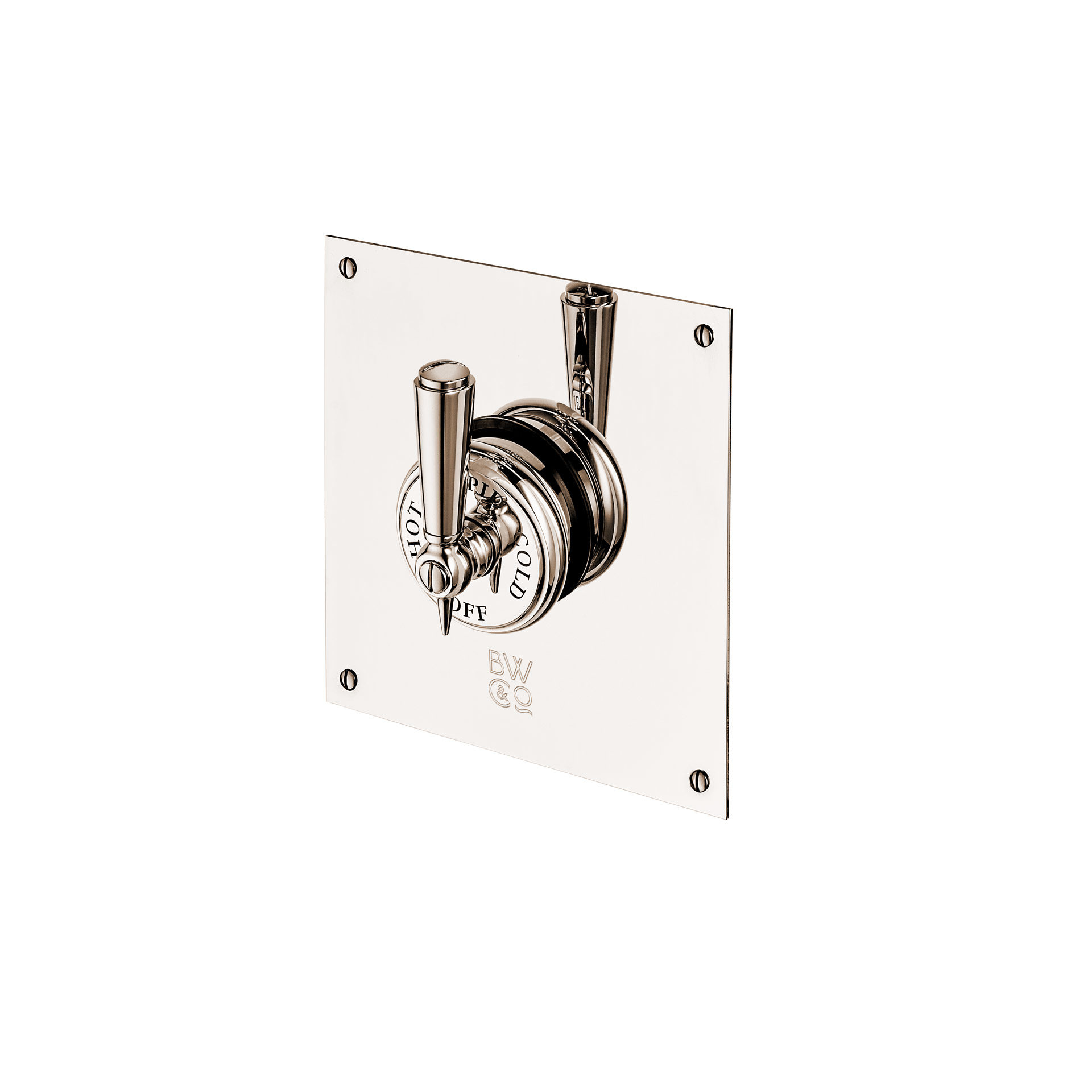 Regent Concealed Thermostatic Shower Mixer with 200mm Square Wall Plate and Metal Lever