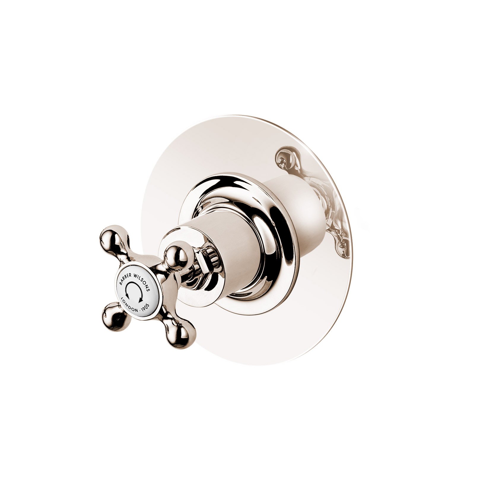 Regent two way shower diverter on a rounded 5” plate